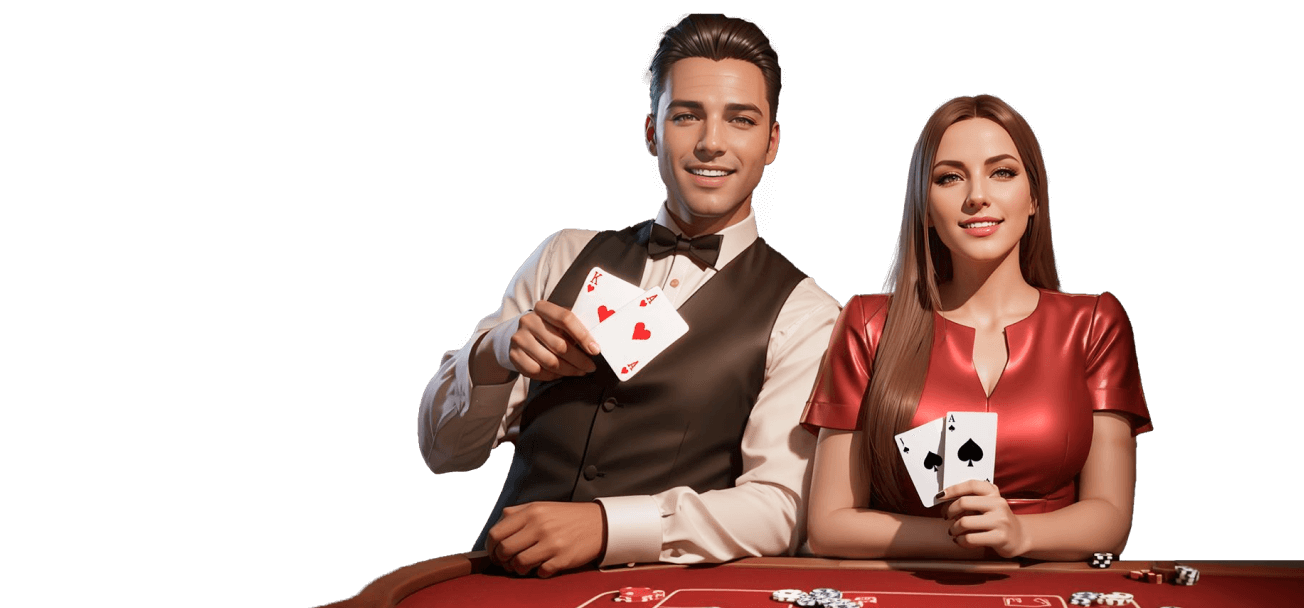 Crupieres profesionales en una mesa de casino en Boomerang Casino en Vivo
