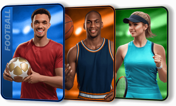 Variedad de deportes disponibles en Boomerang Bet: fútbol, baloncesto y tenis.